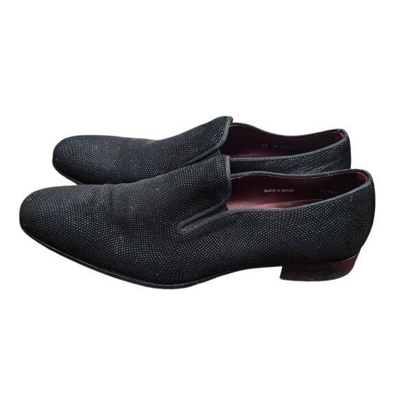 Mezlan Crespi Venetian Loafers Men’s 10M Black Glass Suede Slip-On Dress Shoes main image 11